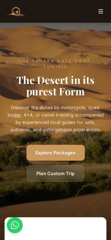 Homepage of Douz Desert Adventure on Phone