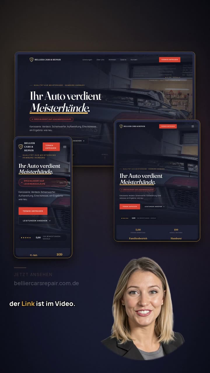 Instagram-Reel: die Website-Story von Bellier Cars & Repair